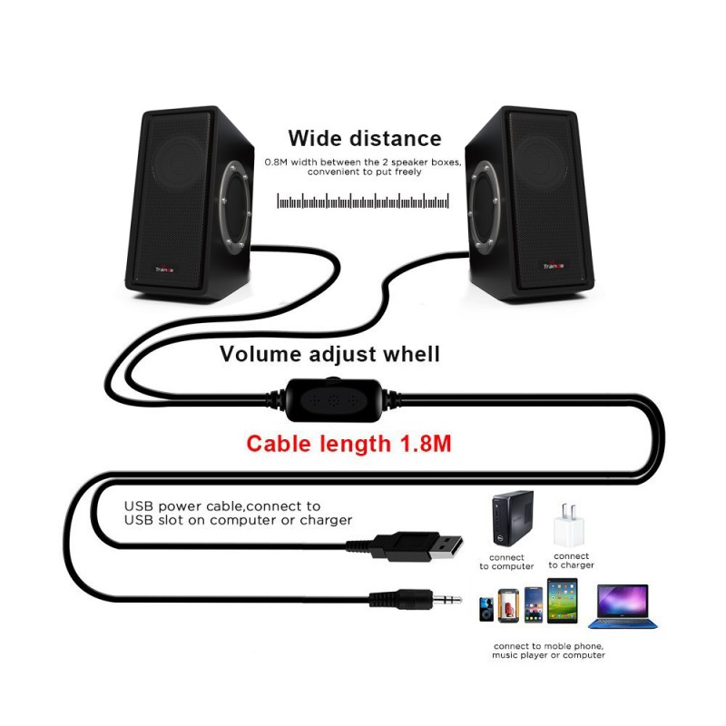 Extended Compatibility 2.0 Channel Stereo Loud Speaker